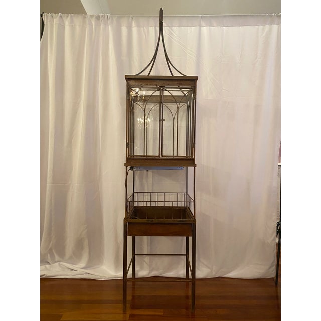 Antique Victorian Wrought Iron Wardian Terrarium Plant Case Stand For Sale - Image 13 of 13