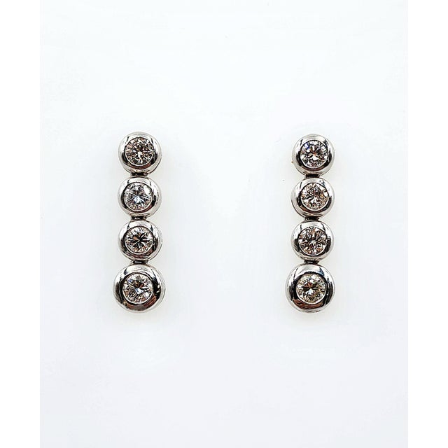 2.02 Ct Round Dangle Diamond Earrings - 2 Pieces For Sale - Image 9 of 9