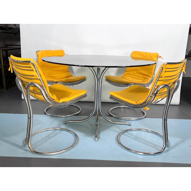 Vintage Space Age Dinner Table and Chairs in the style of Gastone Rinaldi, 1960s, Set of 5 For Sale - Image 12 of 15