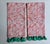 Modern Pair Unused White Cotton, Coral Floral, Teal Tasseled Hand Towels For Sale - Image 3 of 17
