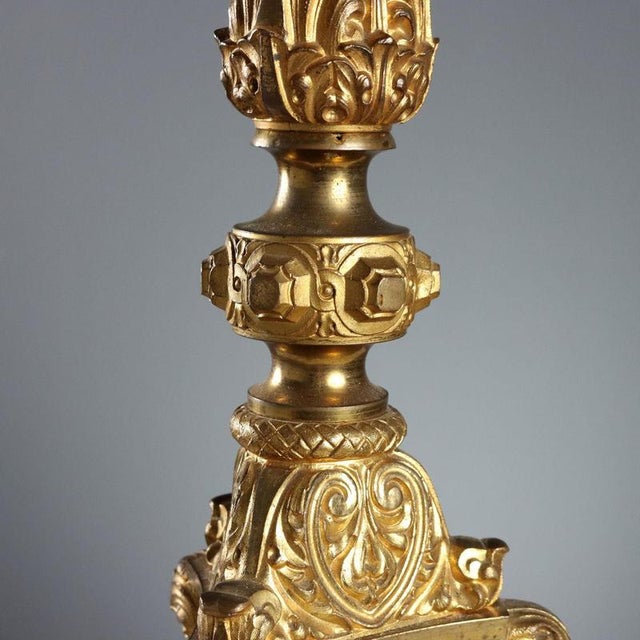 Goldenrod Candleholder in Gilded Bronze For Sale - Image 8 of 12