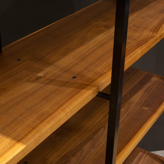 Brown Bronze and American Walnut Interval Bookshelf by Ahser Israelow For Sale - Image 8 of 12