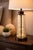 Glass Contemporary Seeded Bubble Glass Table Lamps With Linen Drum Shades - a Pair For Sale - Image 7 of 7