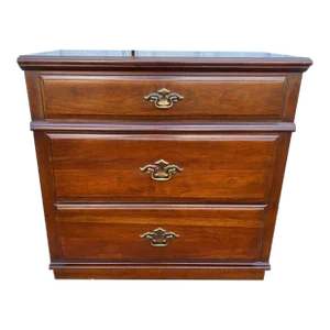 Late 20th Century Vintage Young Hinkel Cherry Three Drawer Side Chest.