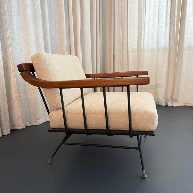 Mid-Century Modern 1950s Mid Century Modern Wrought Iron Lounge Chair by Richard McCarthy For Sale - Image 3 of 10