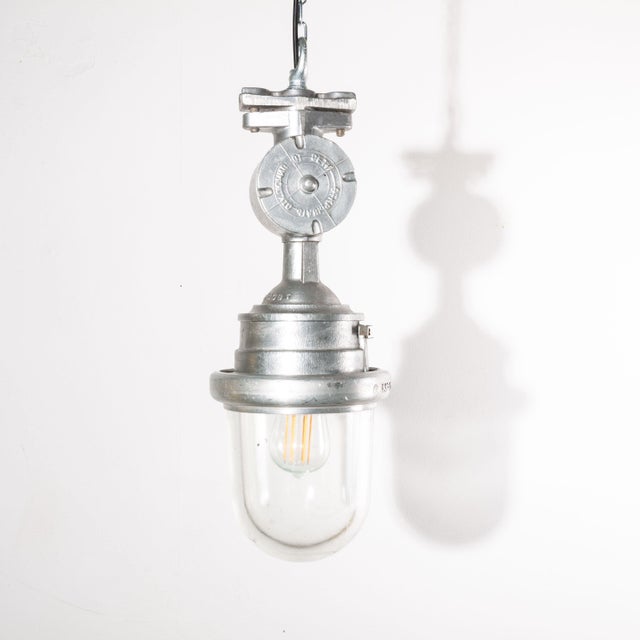 Industrial Explosion Proof Pendant Light with Glass Domes, 1960s For Sale - Image 4 of 12