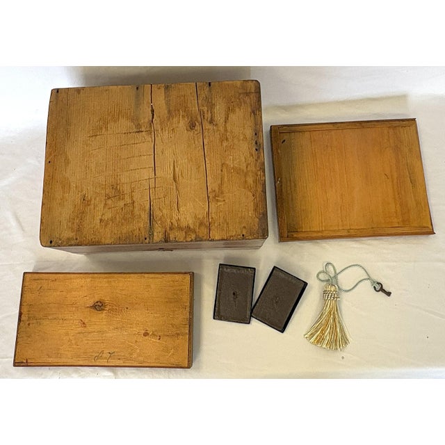 Antique English Burlwood Writing Box With Blue Velvet Lining and Mother-of-Pearl Inlay For Sale - Image 10 of 12