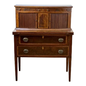 Antique Federal Mahogany Tambour Secretary C. 1830