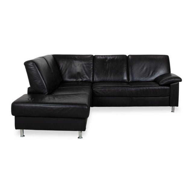 Florence Corner Sofa in Black Leather by Ewald Schillig For Sale - Image 11 of 15