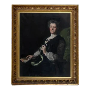 Late 19th Century Large British Pre-Raphaelite Victorian Oil Painting Portrait Lady Halle by John Co