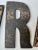 Set of 8 Vintage Distressed Black and Brown Wall Letters For Sale - Image 4 of 15