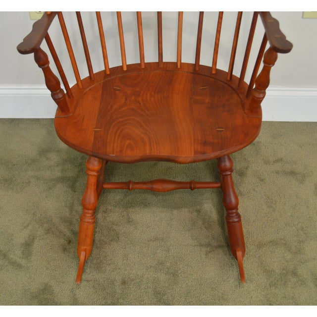 Martins Chair Shop Inc Bench Made Solid Cherry Sackback Windsor Rockers (E) - a Pair For Sale - Image 9 of 13