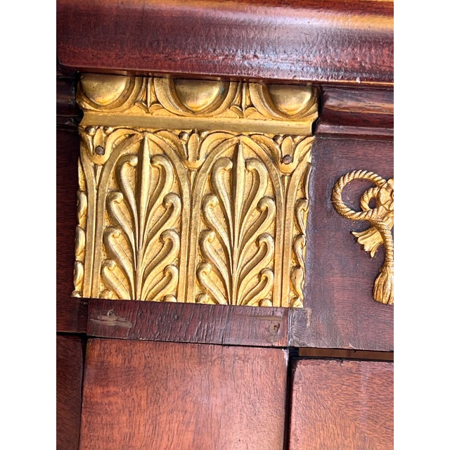 French Louis XVI Style Mahogany Office Suite – Desk & Bookcase Cabinet W/ Ormolu Urn Mounts For Sale - Image 10 of 12