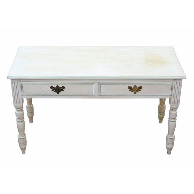 Antique Painted Writing / Kitchen Table with Drawers, 1925 For Sale - Image 4 of 16