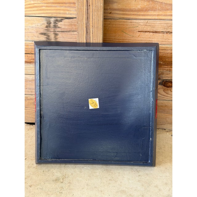 Terra Cotta Vintage Hand-Painted Papier-Mâché Zebra Decorative Tray From the Mole Hole For Sale - Image 8 of 12