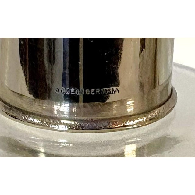 1930s 1930's German Travel Nesting Cocktail Shaker Set With Leather Case and Glass Insert For Sale - Image 5 of 17