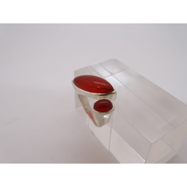 You and Me Ring with Carnelian in 925 Sterling Silver, 2010s For Sale - Image 9 of 18
