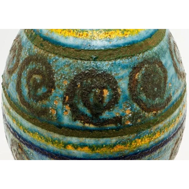 Mid-Century Modern Terracotta Table Lamp 40" H Artisan Glazed Midcentury For Sale - Image 3 of 10