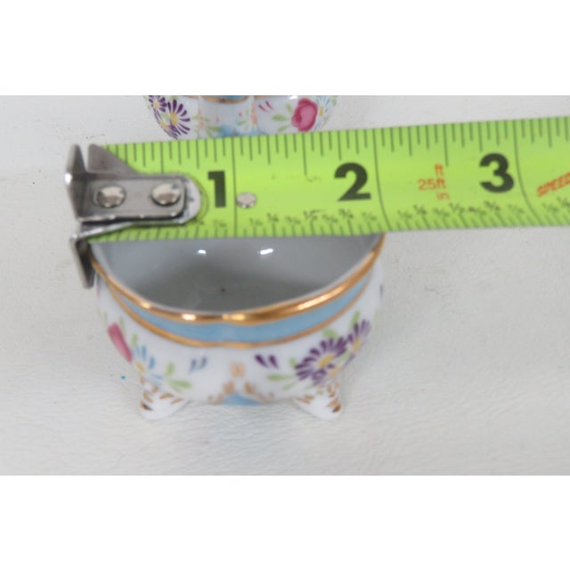 Limoges China Double Open Salt Cellar With Handle Vintage Hand Painted 4696b For Sale - Image 14 of 15