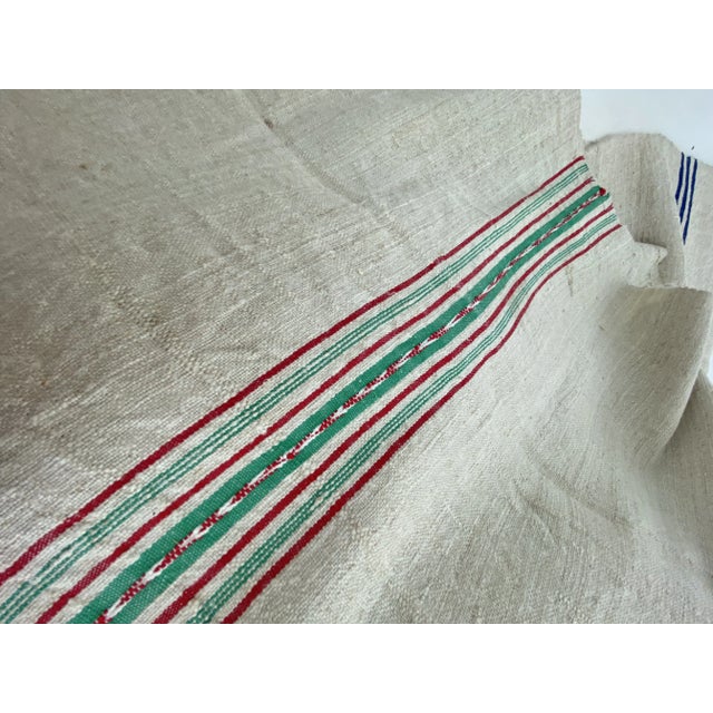 Vintage French Linen Hand Loomed Textile 15.3 Yds For Sale In Los Angeles - Image 6 of 6