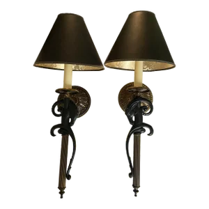 Mid 20th Century French Gazelle Ram Wall Sconce Lamps Sergio Bustamante Style - a Pair