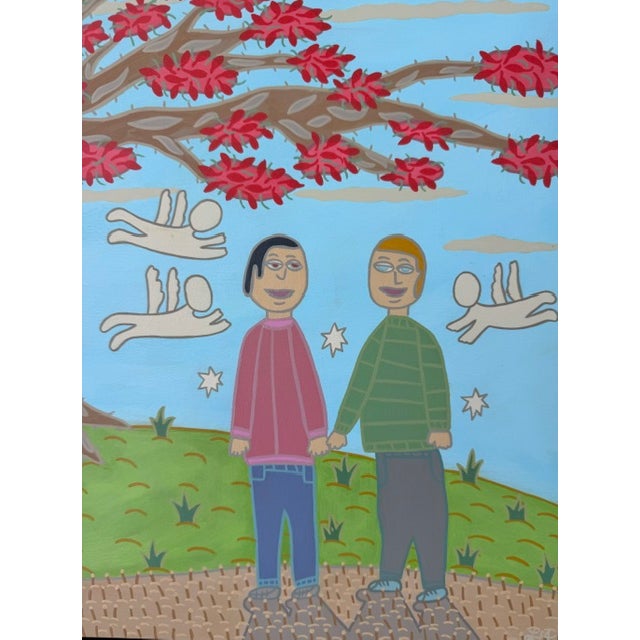 Folk Art Original Acrylic Folk Art Painting From Renowned Key West Artist/"Under the Poincianas" For Sale - Image 3 of 4