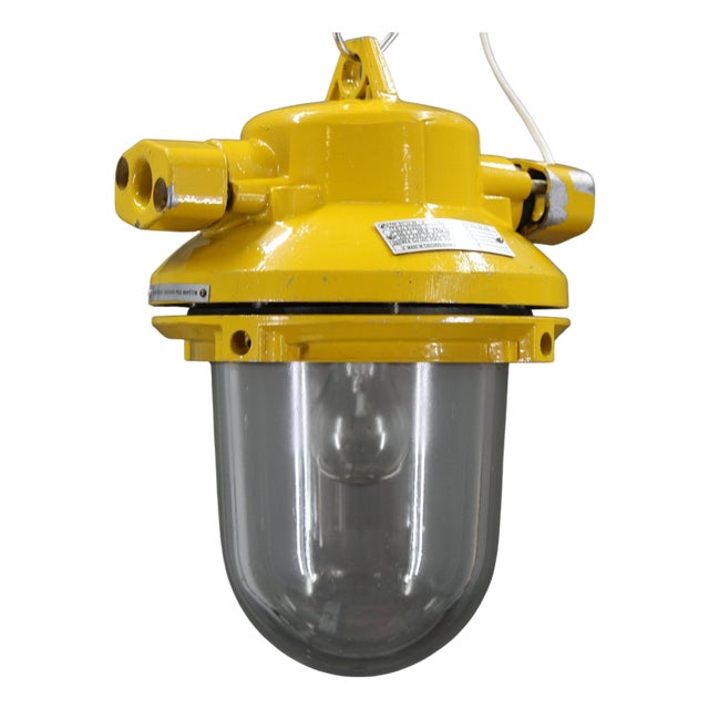 Industrial Glass Lamp, Czechoslovakia, 1970s For Sale