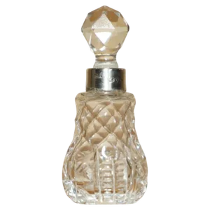 Crystal & Sterling Silver Perfume Scent Bottle from William Vale & Sons, 1891