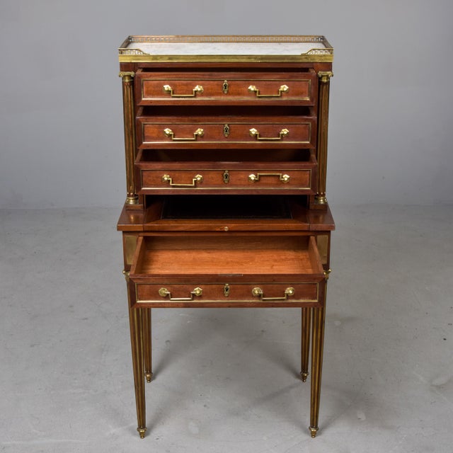 Early 20th Century Louis XVI Style Small Desk With Brass Fittings For Sale - Image 12 of 12