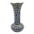 Vintage MCM Polish Pottery Boleslawiec Large Ceramic Blue Floral Artist Signed Vase For Sale