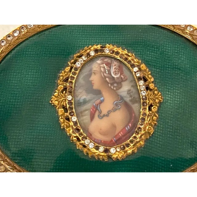 19thC French Bronze Guilloche Enamel Jewelry Box C1860 For Sale - Image 4 of 12