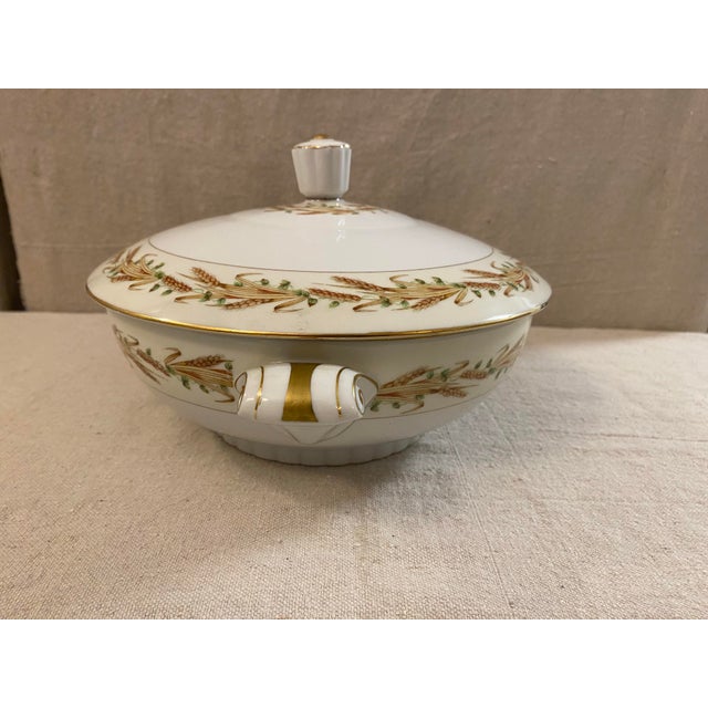 Mid 20th Century Japanese China Casserole Covered Dish Wheat Pattern For Sale - Image 4 of 12