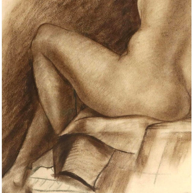 Figurative Seated Nude Drawing by John Benninger For Sale - Image 3 of 5