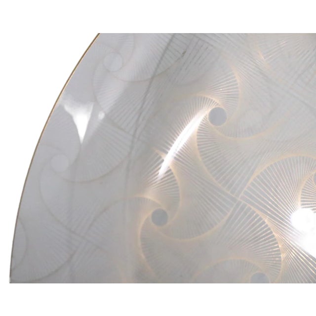 Mid 20th Century Mid Century Glass Gold Swirl Decorated Charger Serving Plate C 1950/1970's For Sale - Image 5 of 7