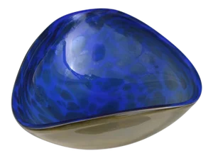 C.1960's Alfredo Barbini Italian Murano Cobalt Blue Glass Catchall Bowl