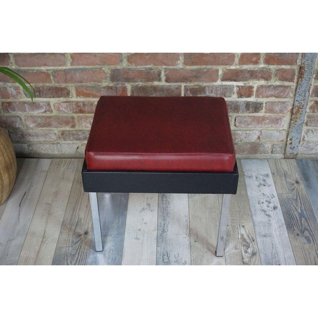 Chrome and Leatherette Stool from Stratfor, 1950s For Sale - Image 9 of 9