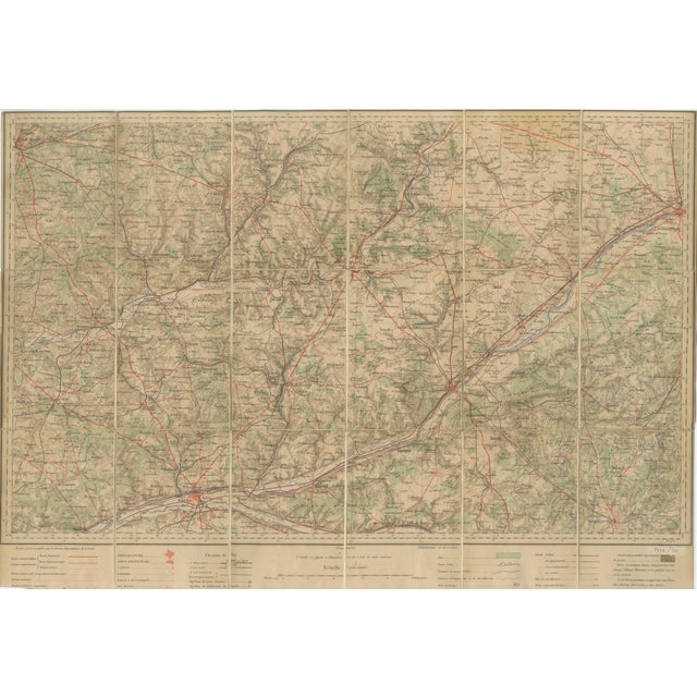Antique French Folding Map of Tours by Le Mans & Chartres, 1902 For Sale - Image 10 of 10