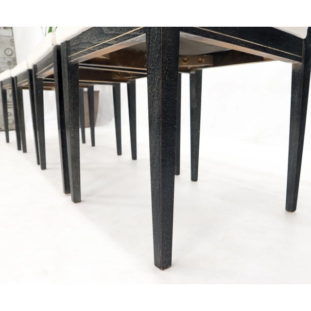 1970s Set of Six Ebonized Cerused Walnut Dining Chairs For Sale - Image 5 of 13