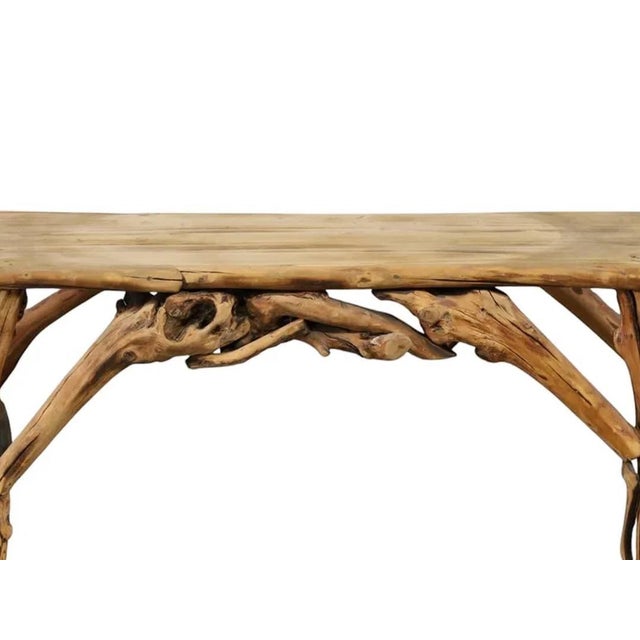 Mid 20th Century Rustic Driftwood Serpentine Console, Mid-Late 20th Century For Sale - Image 5 of 7