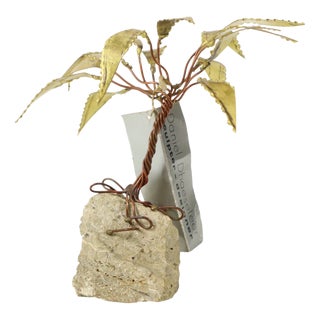 Copper Palm Tree on Rock Sculpture by Daniel Dhaeseleer, 1970s For Sale