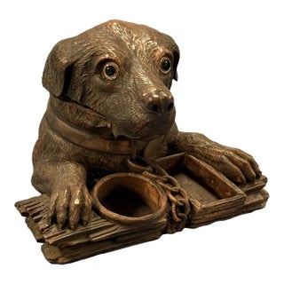Resin Dog Form Tobacco Box, Vintage For Sale