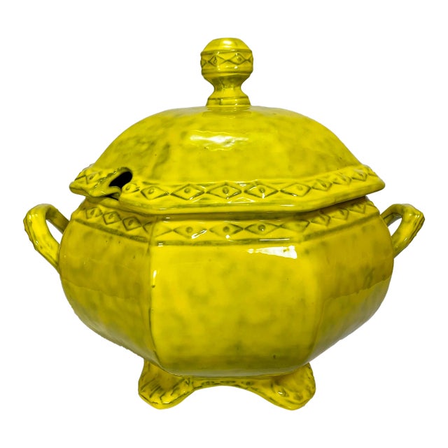 Mid Century Modern Rosenthal Netter Chartreuse Soup Tureen For Sale