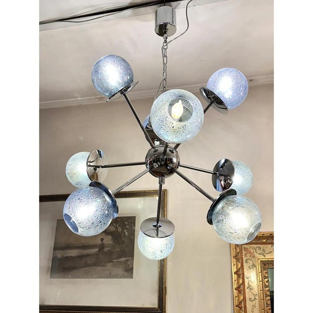 Sputnik Pulegoso Blue Murano Glass Chandelier by Simoeng For Sale - Image 6 of 8