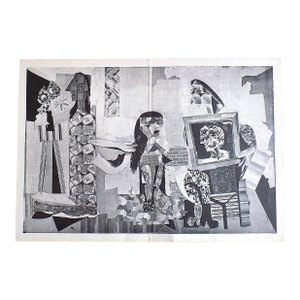 Vintage Mid 20thy Century Large Folio Abstract Picasso Heliogravure From Derriere Le Miroir 36-37-38 (1951) -"La Toilette"