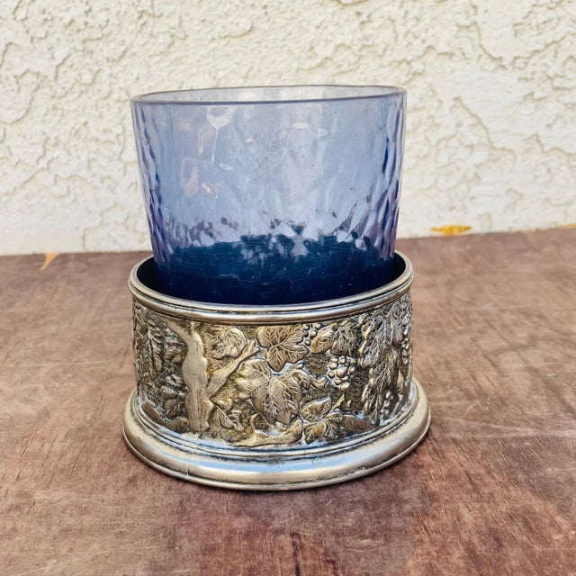 Pair of Late 20th Century Italian Silverplate Cup Holders For Sale - Image 11 of 12