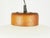 Opaline Glass, Brass and Teak Pendant Lamp in the style of Arredoluce, 1950s For Sale - Image 6 of 10