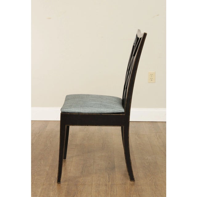 Brown Vintage Chinese Chippendale Style Ebonized Dining Chairs - Set of 4 For Sale - Image 8 of 13