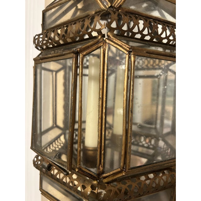 Vintage Metal and Mirrored Wall Candle Sconce For Sale In Boston - Image 6 of 8