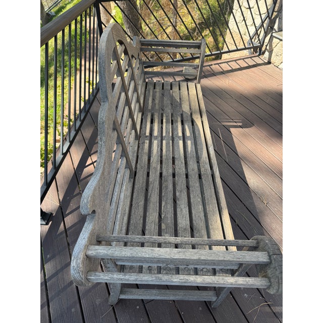 Vintage Teak Garden Bench For Sale - Image 11 of 17