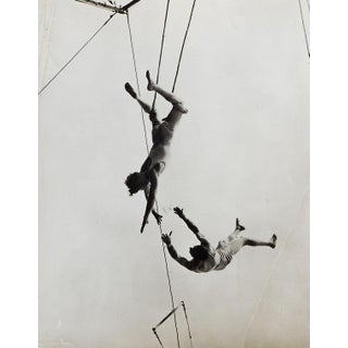 1950s Original Circus Photo Trapeze Artists Mid Air Catch For Sale